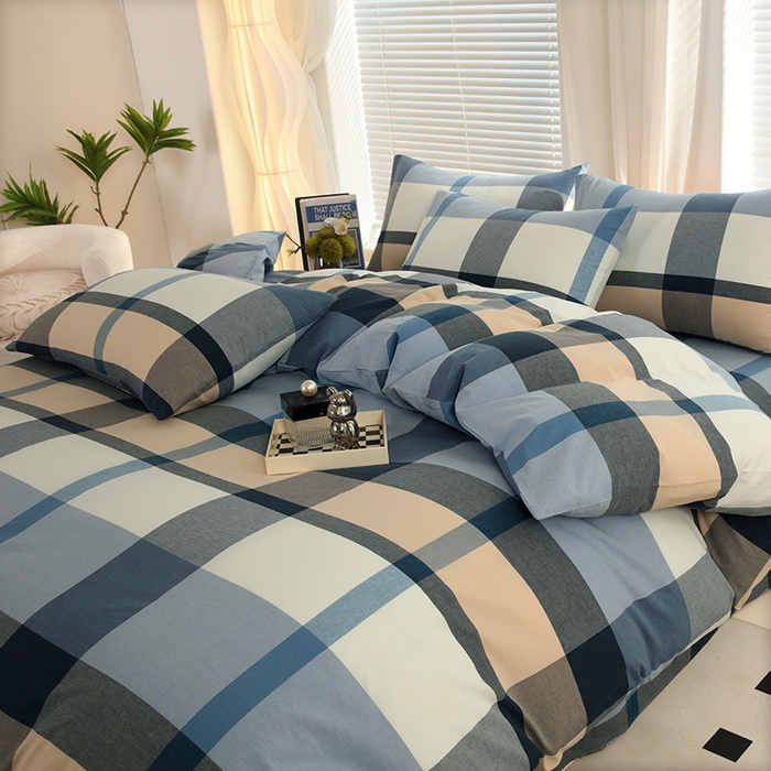 91家纺网 家纺一手货源 找家纺 金纱玉纺家纺 2024新款全棉水洗棉四件套巴克曼-兰