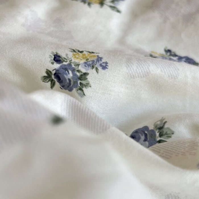 91家纺网 家纺一手货源 找家纺 棉生活家纺 2025新款全棉小清新花边款蕾丝四件套 夏日之约　蓝