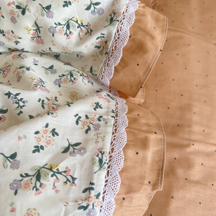 91家纺网 家纺一手货源 找家纺 棉生活家纺 2025新款全棉小清新花边款蕾丝四件套 田园生活