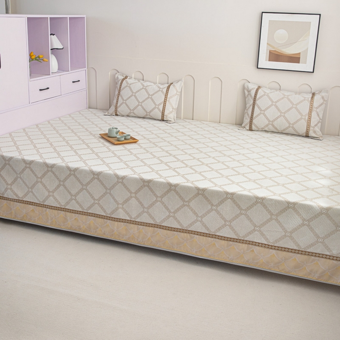 91家纺网 家纺一手货源 找家纺 2025新款高密雪尼尔复合炕盖榻榻米炕垫-XK3732-XK3598-XK3593-XK3595 XK3593米