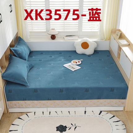 2025新款高密雪尼尔复合炕盖榻榻米炕垫XK3568-XK3575 XK3575蓝
