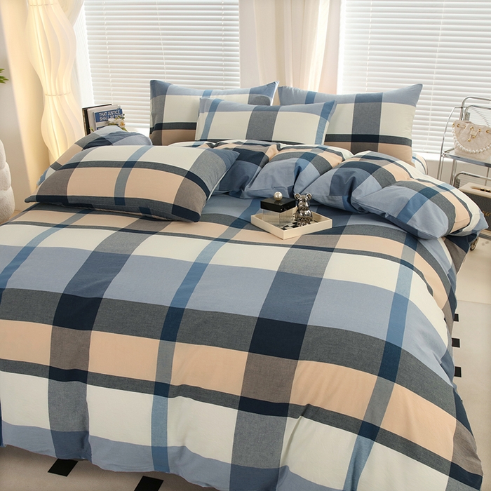 91家纺网 家纺一手货源 找家纺 金纱玉纺家纺 2024新款全棉水洗棉四件套巴克曼-兰