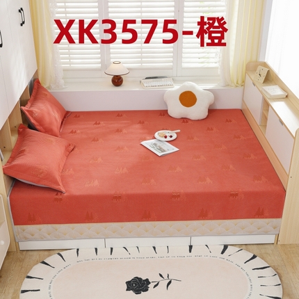 91家纺网 家纺一手货源 找家纺 2025新款高密雪尼尔复合炕盖榻榻米炕垫XK3568-XK3575 XK3575橙