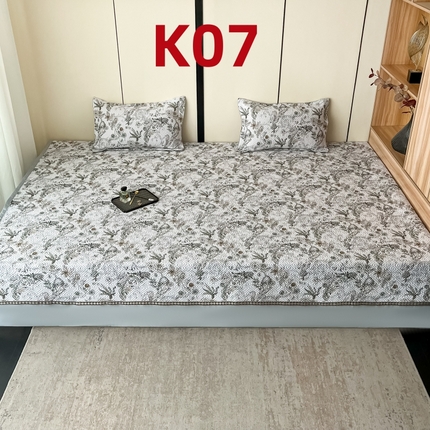 91家纺网 家纺一手货源 找家纺 （总）2025新款带花纯棉绗缝炕盖榻榻米炕垫K01-K11