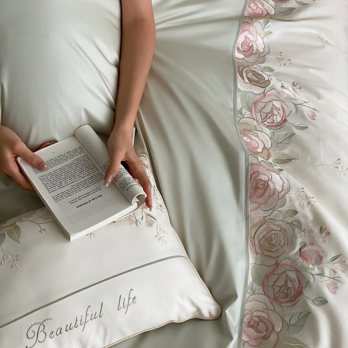 91家纺网 家纺一手货源 找家纺 （总）2025新款100支全棉四件套-玫瑰物语