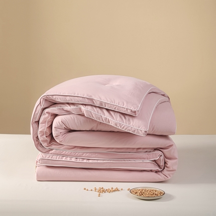 91家纺网 家纺一手货源 找家纺 （买家秀爆款不断货）A类母婴级无染针织双拼纯色大豆被子春秋冬被大豆纤维被子被芯大豆被大豆提花子母被子 展示图4