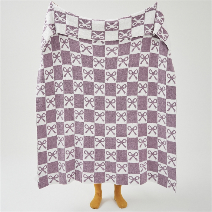 91家纺网 家纺一手货源 找家纺 暖绵绵家纺 2025新款半边绒系列盖毯披肩毯毯子-卓斯（ 最低零售价：161元） 卓斯-紫色