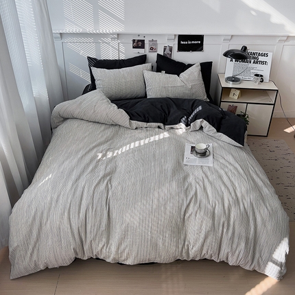 91家纺网 家纺一手货源 找家纺 2025新款立体提花人字纹四件套-绅士风格一 绅士-咖