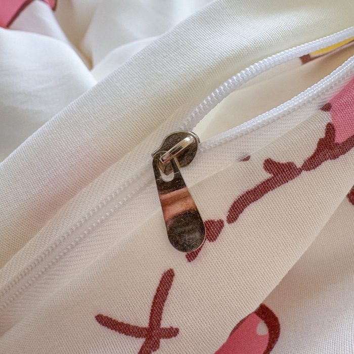 91家纺网 家纺一手货源 找家纺 温眠 2025新款亲肤柔软卡通印花水洗棉四件套 爱心kt