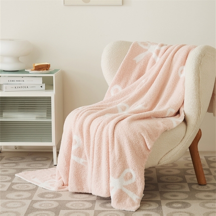 暖绵绵家纺 2025新款半边绒系列盖毯披肩毯毯子-代芙（最低零售价:161元） 代芙-粉色