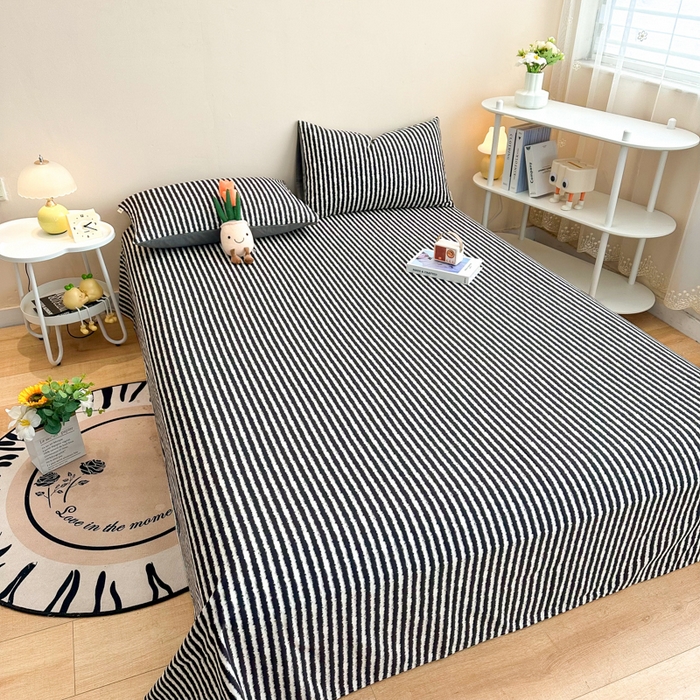 91家纺网 家纺一手货源 找家纺 简宜家居（朝初家纺） 2025新款A版纯棉全棉磨毛单床单 墨羽逸风