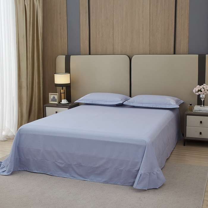 91家纺网 家纺一手货源 找家纺 （总）雲归梦 2025新款全棉加厚磨毛绣花宽边工艺四件套-叶语情深