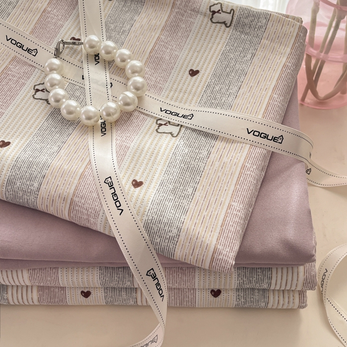 91家纺网 家纺一手货源 找家纺 玉海棠家纺 2025新款针织双层纱四件套 卡曼