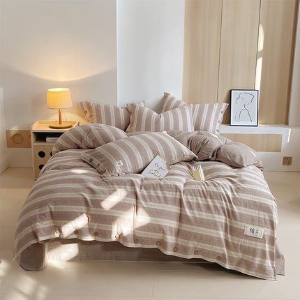 91家纺网 家纺一手货源 找家纺 （总）2025新款全棉自由棉色织系列-四件套