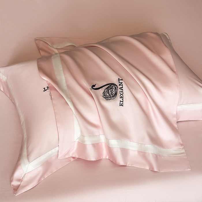 91家纺网 家纺一手货源 找家纺 618家纺 2025新款A类60S100支全棉纯棉四件套-天鹅之舞 天鹅之舞-淡粉