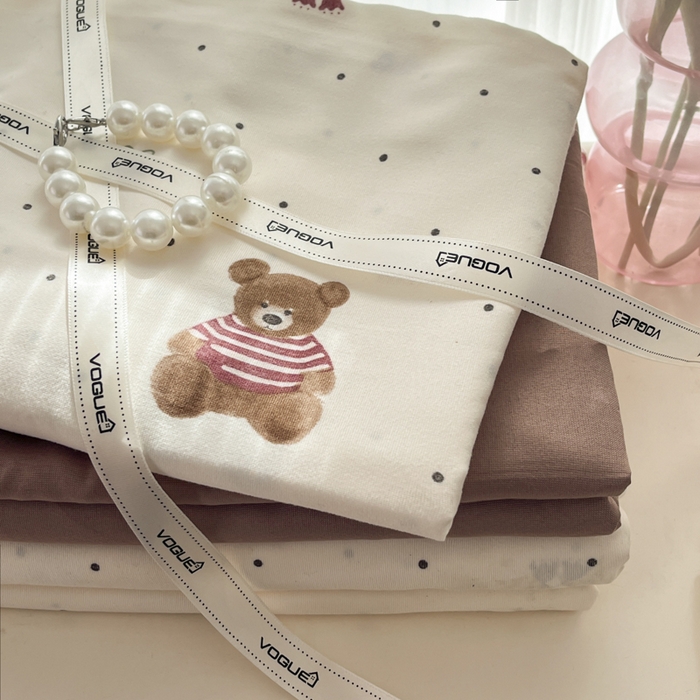 91家纺网 家纺一手货源 找家纺 玉海棠家纺 2025新款针织双层纱四件套 叮当熊