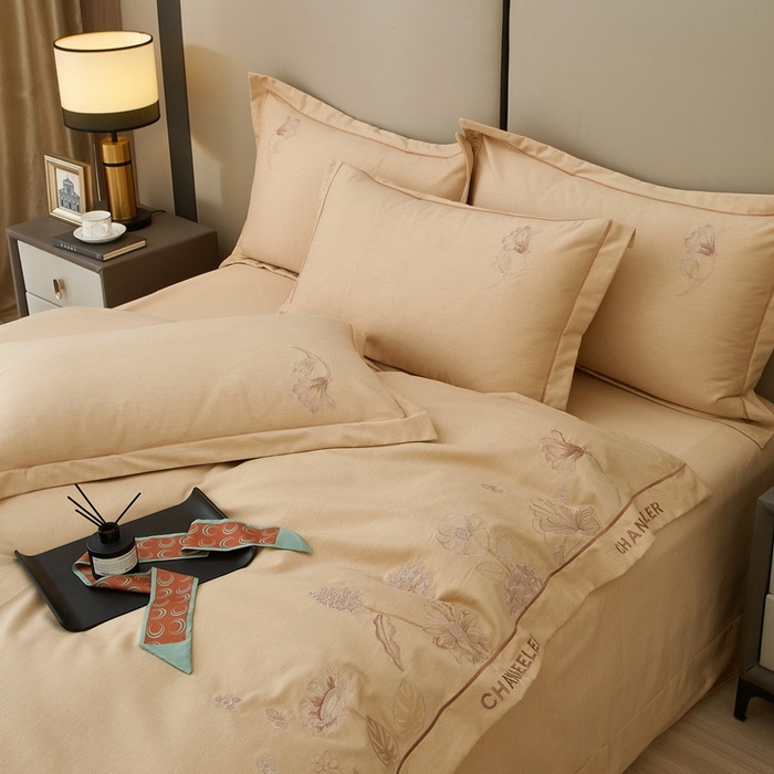 91家纺网 家纺一手货源 找家纺 雲归梦 2025新款全棉加厚磨毛绣花宽边工艺四件套-南法凤情 南法凤情-棕