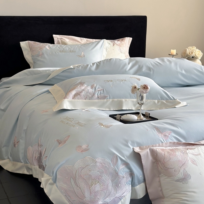 91家纺网 家纺一手货源 找家纺 （总）2025新款100支全棉四件套绮梦