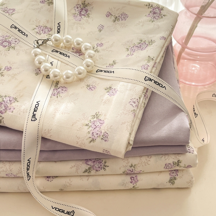 91家纺网 家纺一手货源 找家纺 玉海棠家纺 2025新款针织双层纱四件套 春意花开