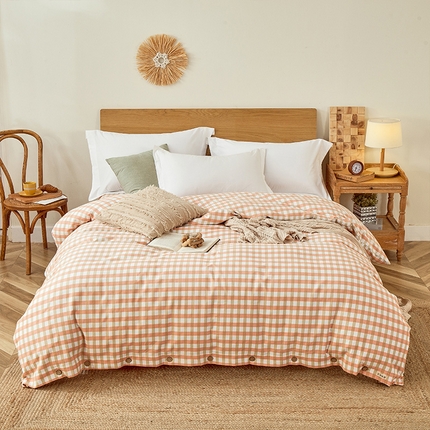 91家纺网 家纺一手货源 找家纺 （总）2024新款无印风老粗布系列单被套-风格1