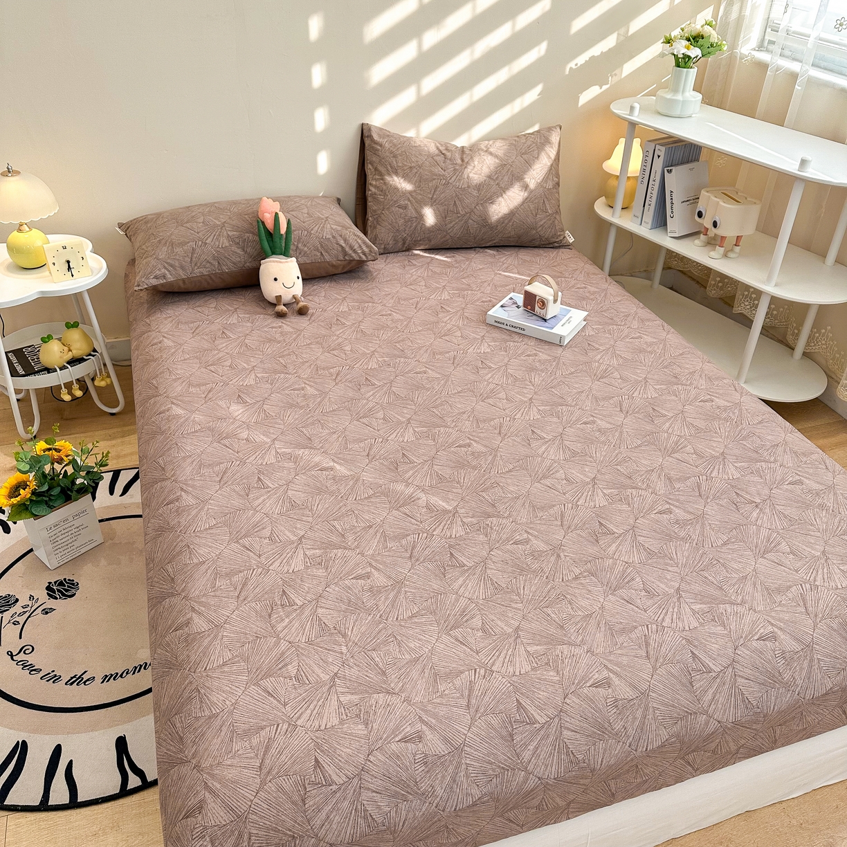 91家纺网 家纺一手货源 找家纺 简宜家居（朝初家纺） 2025新款A版纯棉全棉磨毛单床笠 幽梦一品