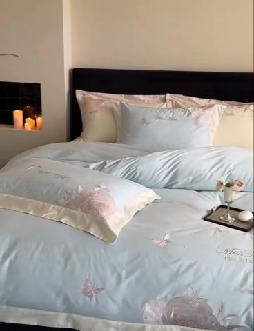 91家纺网 家纺一手货源 找家纺 （总）2025新款100支全棉四件套绮梦