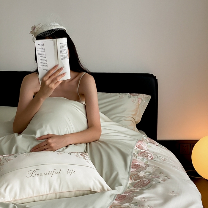 91家纺网 家纺一手货源 找家纺 （总）2025新款100支全棉四件套-玫瑰物语