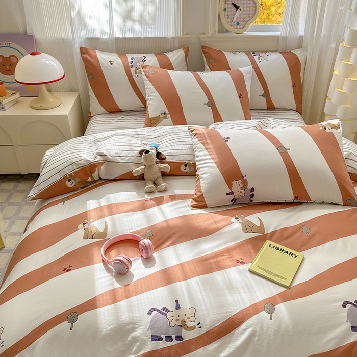 91家纺网 家纺一手货源 找家纺 希文 2025新款13372全棉纯棉印花四件套-第一批 星意