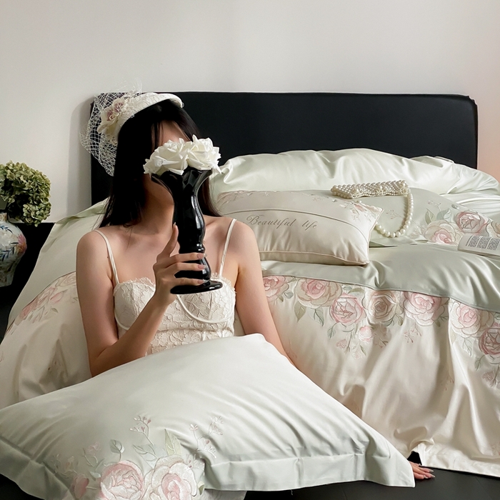 91家纺网 家纺一手货源 找家纺 （总）2025新款100支全棉四件套-玫瑰物语