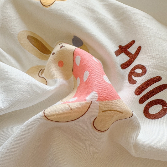 91家纺网 家纺一手货源 找家纺 温眠 2025新款亲肤柔软卡通印花水洗棉四件套 巴萨熊