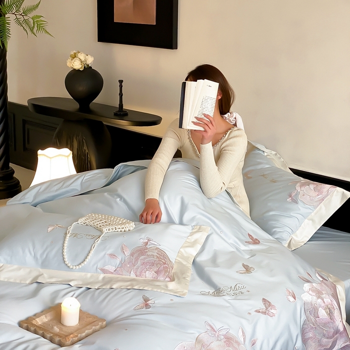 91家纺网 家纺一手货源 找家纺 （总）2025新款100支全棉四件套-绮梦风格二