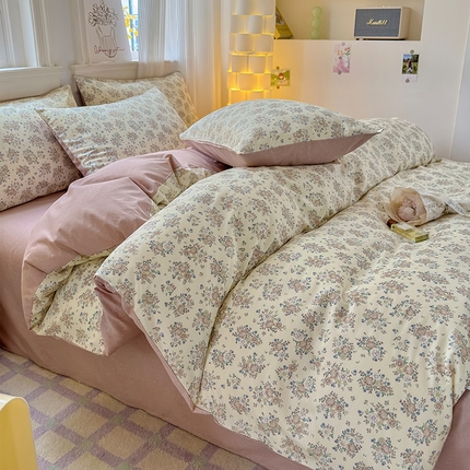 91家纺网 家纺一手货源 找家纺 希文 2025新款13372全棉纯棉印花四件套-第一批 幽兰