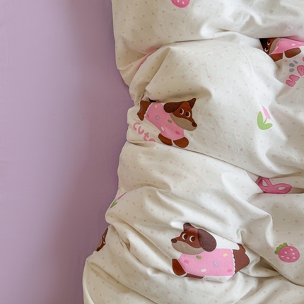 温眠 2025新款亲肤柔软卡通印花水洗棉四件套 欢乐伙伴
