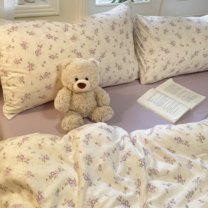 91家纺网 家纺一手货源 找家纺 玉海棠家纺 2025新款针织双层纱四件套 春意花开