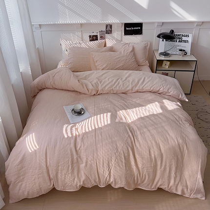 91家纺网 家纺一手货源 找家纺 2025新款立体提花人字纹四件套-绅士风格一 绅士-咖