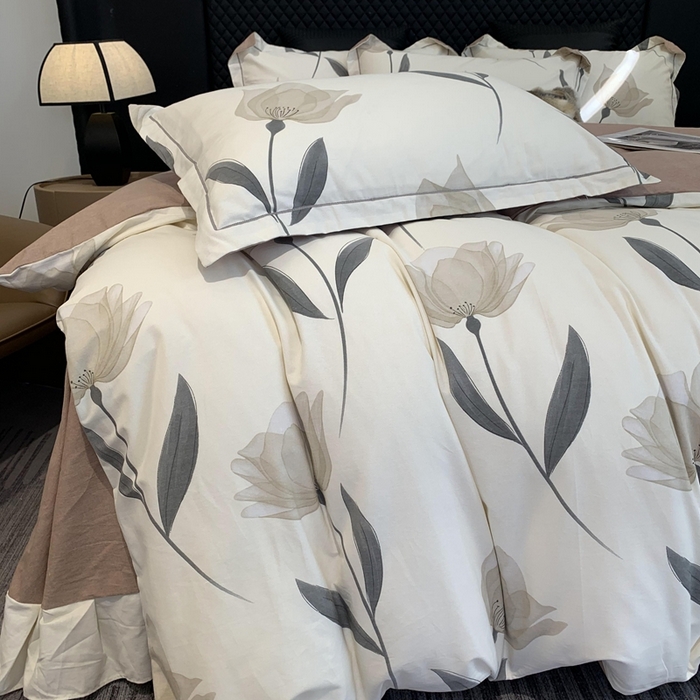 91家纺网 家纺一手货源 找家纺 莱豫家纺 2025新款全棉生态磨毛加厚全棉四件套 花韵倾城