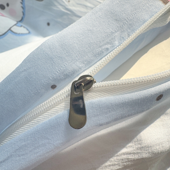 91家纺网 家纺一手货源 找家纺 温眠 2025新款亲肤柔软卡通印花水洗棉四件套 高西低