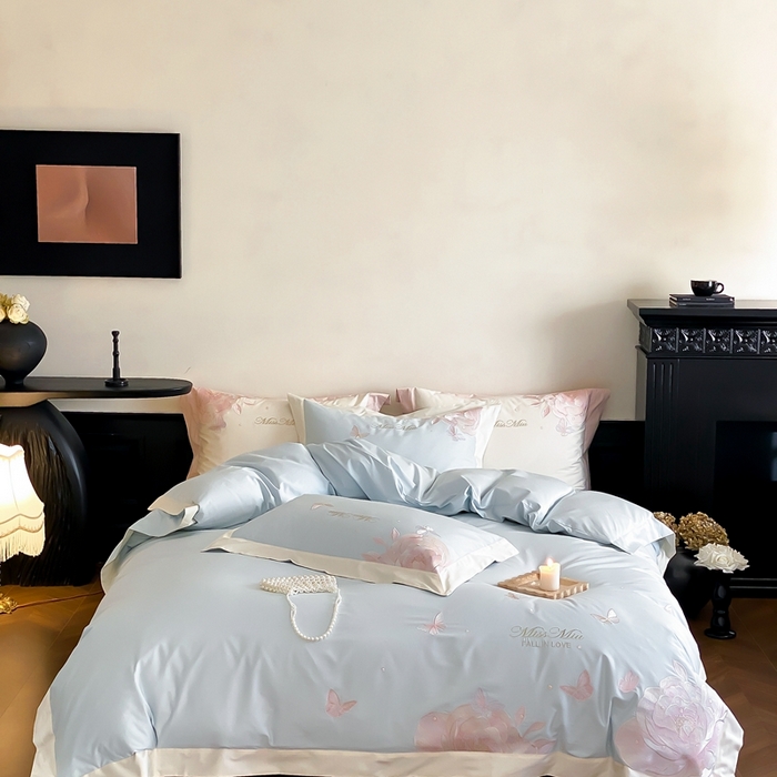 91家纺网 家纺一手货源 找家纺 （总）2025新款100支全棉四件套-绮梦风格二