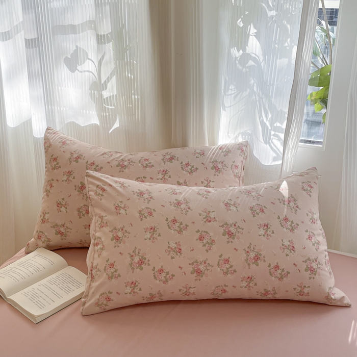 91家纺网 家纺一手货源 找家纺 玉海棠家纺 2025新款针织双层纱四件套 春和豆沙