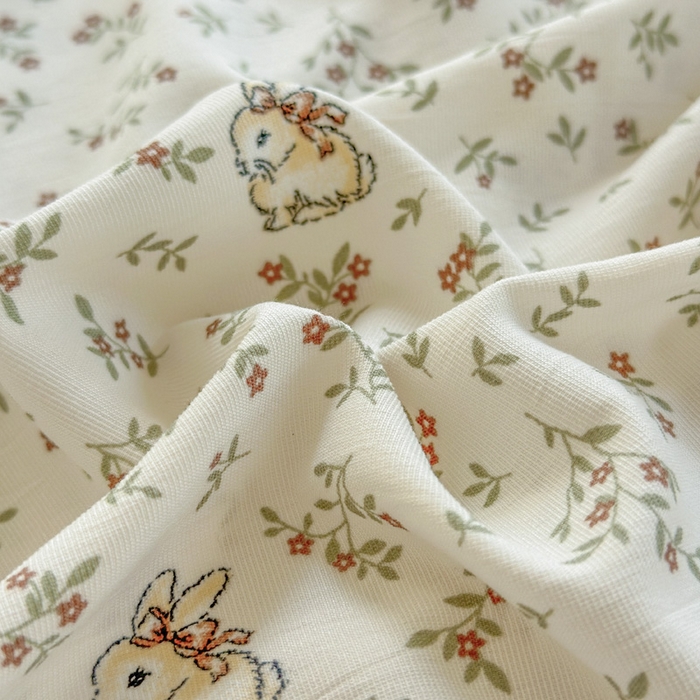 91家纺网 家纺一手货源 找家纺 玉海棠家纺 2025新款针织双层纱四件套 花田薇