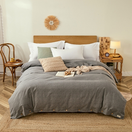 91家纺网 家纺一手货源 找家纺 （总）2024新款无印风老粗布系列单被套-风格1