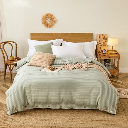 91家纺网 家纺一手货源 找家纺 （总）2024新款无印风老粗布系列单被套-风格1