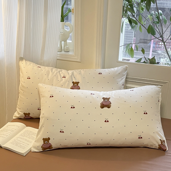 91家纺网 家纺一手货源 找家纺 玉海棠家纺 2025新款针织双层纱四件套 叮当熊