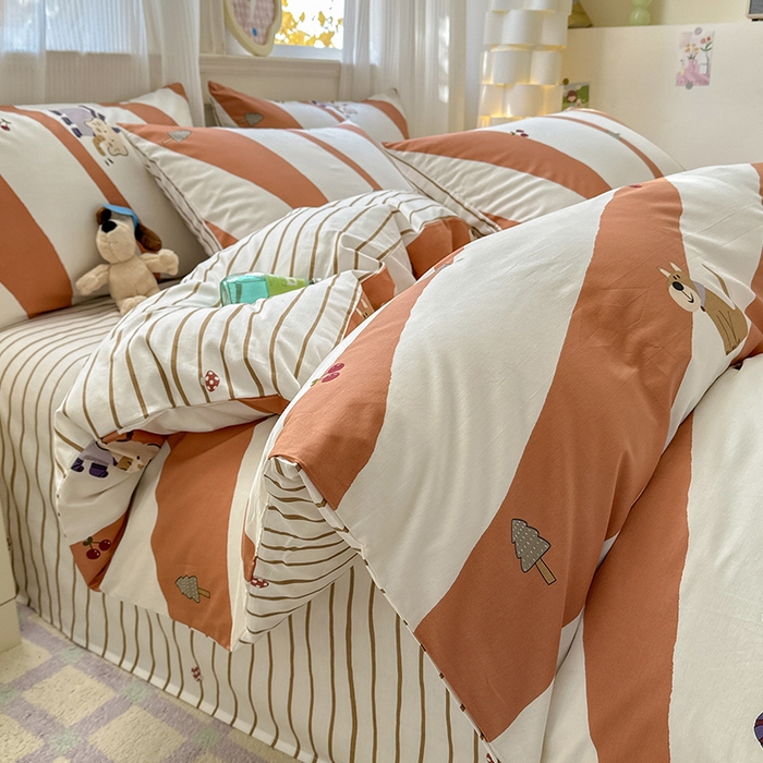 91家纺网 家纺一手货源 找家纺 希文 2025新款13372全棉纯棉印花四件套-第一批 星意