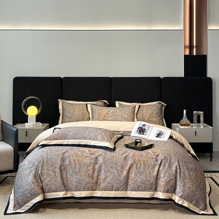 91家纺网 家纺一手货源 找家纺 2025新款60数码双拼色系列四件套 巴洛克之恋