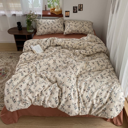 尺素 2025新款ins全棉活性印花四件套 秋枫