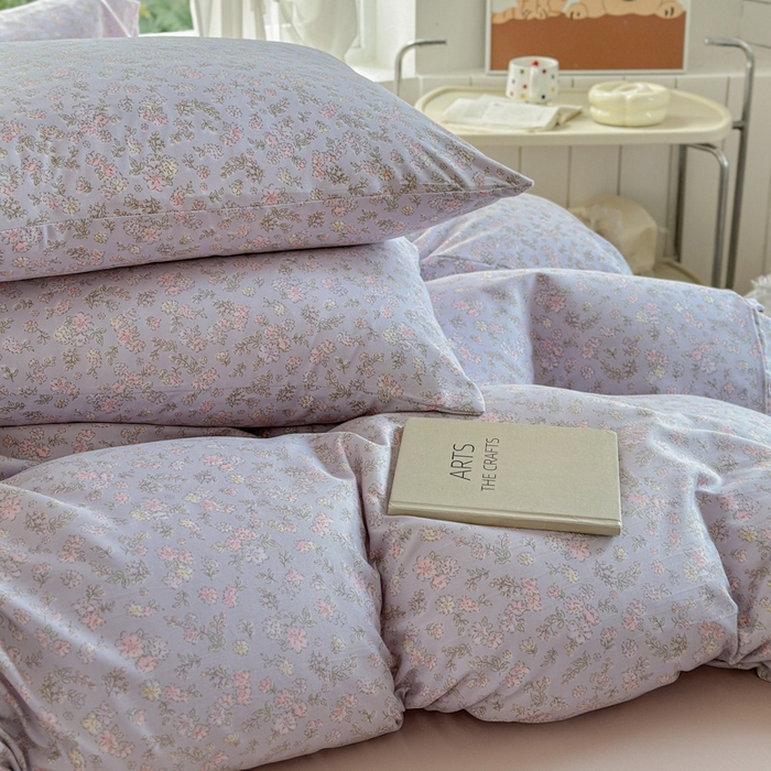 91家纺网 家纺一手货源 找家纺 玉海棠家纺 2025新款针织双层纱四件套 丽莎紫