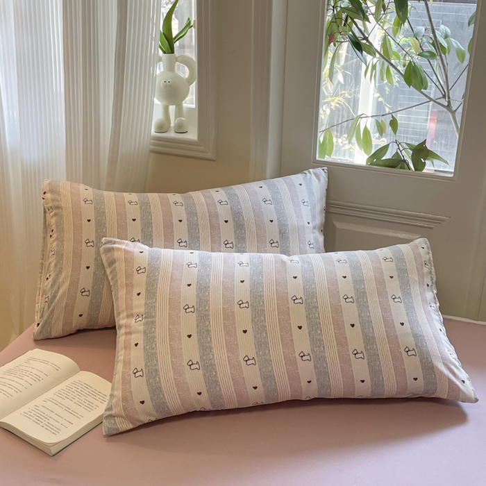 91家纺网 家纺一手货源 找家纺 玉海棠家纺 2025新款针织双层纱四件套 卡曼