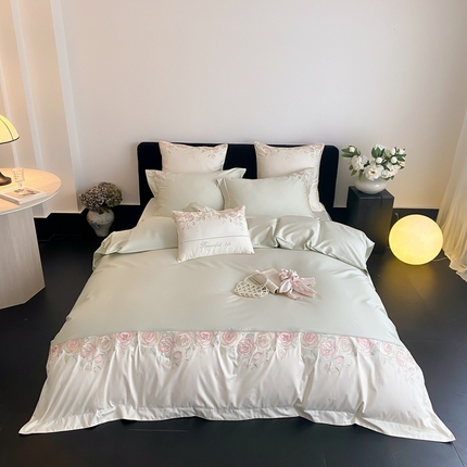 91家纺网 家纺一手货源 找家纺 （总）2025新款100支全棉四件套-玫瑰物语