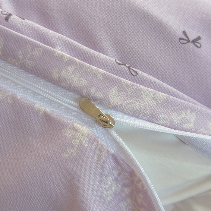 91家纺网 家纺一手货源 找家纺 玉海棠家纺 2025新款针织双层纱四件套 蕾丝蝴蝶紫